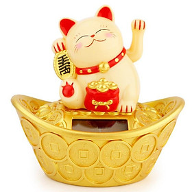 Mua (Mèo phong thủy Chú mèo may mắn ngồi trên thỏi vàng thần tài mang lại may mắn cho gia chủ  - Chú Mèo May Mắn Ngồi Trên