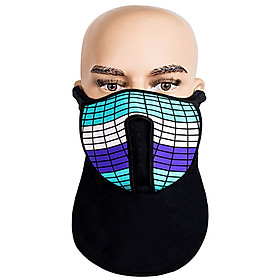 Halloween Mask Costume Party Cosplay Prank Face Cover LED Rave Mask Light Up Glow Face Mask Sound Activated for
