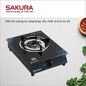 Mua Bếp Gas Đơn SAKURA 310 Mặt Kính Cường Lực - Tiết kiệm gas - Hàng chính hãng