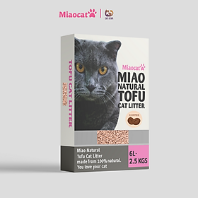 Cát vệ sinh đậu nành MIAO 6L cho mèo - Hương Coffee - MIAOCAT