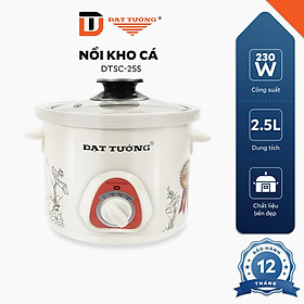 Nồi Kho Đa Năng Gốm / Sứ 2.5L Đạt Tường - DTSC2.5S ; DTSC2.5G - Hàng Chính Hãng - DTSC25S - Sứ