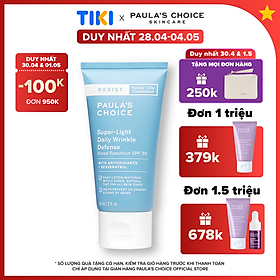 Kem chống nắng đa năng siêu nhẹ không bết dính Paula’s Choice Resist Super -Light Daily Wrinkle Defense SPF30 60ml