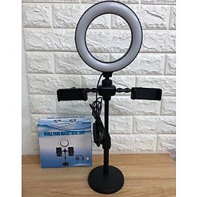 Mua Đèn live stream để bàn size 16cm  Hợp kim chắc chắn  Bộ giá đỡ điện thoại Livestream có đèn Led  Đèn led livestream để bàn mini tích hợp 2 giá đỡ điện thoại kiểu chữ T