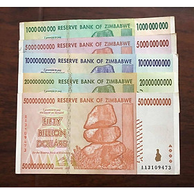 Mua Bộ tiền 5 tờ tỷ sưu tầm cổ lạm phát của Zimbabwe