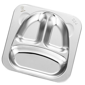 Stainless Steel Lunch Food Container Serving Dish Tray Snack Plate Kids for Camping, BBQ, Reusable, Dishwasher Safe