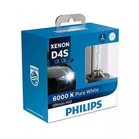 Bộ 2 Bóng đèn pha Ô tô/Xe hơi Xenon Philips Pure White D4S 42402 42V 35W 6000K - Hàng Chính Hãng