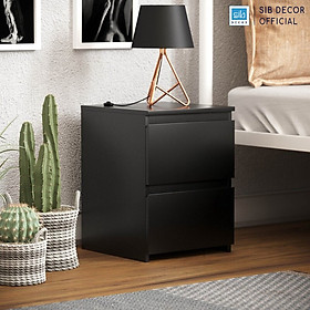 Mua  Lắp sẵn  Tủ Đầu Giường Phòng Ngủ 2 Ngăn Kéo Thương Hiệu SIB Decor KDG12