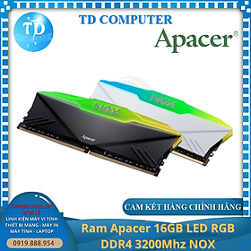 Ram Apacer 16GB LED RGB DDR4 3200Mhz NOX - Hàng chính hãng NetworkHub phân phối