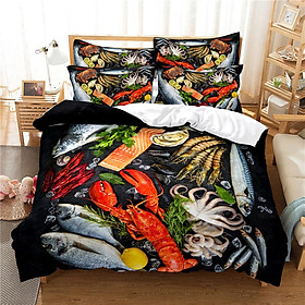 2Pcs/3Pcs Full/Queen/King Quilt Cover +Pillowcase 3D Digital Printing BBQ Fruit Series Beeding Set