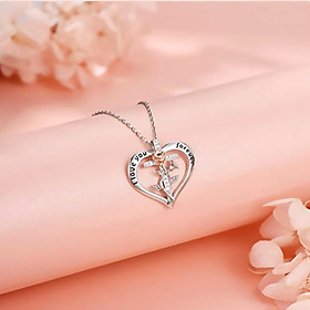 Alloy Heart Pendant Necklace Rose Flower Cross Valentines Day Birthday Gifts