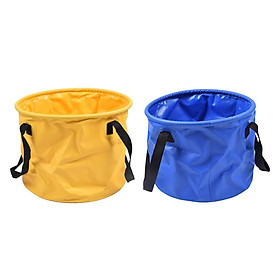 2pcs Collapsible Water Bucket Pail Wash Basin Outdoor Water Carrier Bag