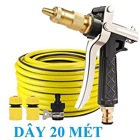 Mua Vòi Xịt Rửa Xe️ Bộ dây vòi xịt nước rửa xe  tưới cây   tăng áp 3 lần  loại 20m 206319 cút sập  + đai