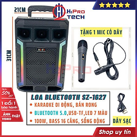 Mua Loa Karaoke Bluetooth  Loa Karaoke Di Động Sz-16 Cao Cấp  Bass 16-100W-Đèn Led 7 Màu (Quà 199k Mic Có Dây)-H2Pro Tech