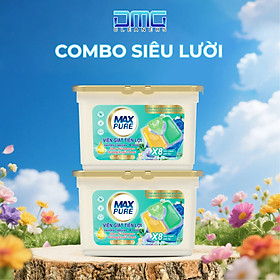 Combo Siêu Lười Maxpure (Trọn bộ Hương Huyền Thoại): Gồm 2 Hộp Viên Giặt 4in1 | Lưu Hương Bền Bỉ, Bảo Vệ Màu