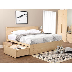 Mua Giường 5 Ft. 153x198cm SAPPORO Màu Gỗ Tự Nhiên Index Living Mall