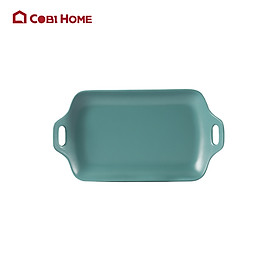 Đĩa có tay cầm màu xanh ngọc bằng melamine