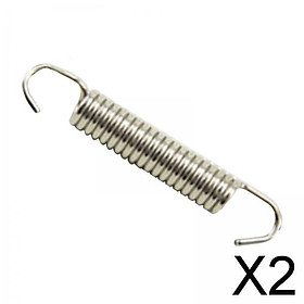2xMotorcycle Exhaust Pipe Spring Accessory 304 Stainless Steel 58mm Argent Straight