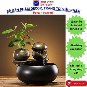 Mua Hồ cá coi tiểu cảnh gỗ tre phong thủy hiện đại - Decor  trang trí nhà cửa
