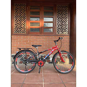 Xe đạp thể thao Arubic cỡ 24 (Phù hợp với người cao từ 1m3 trở lên) - Đen đỏ