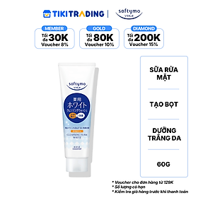 Sữa rửa mặt & tẩy trang tạo bọt dưỡng trắng da SOFTYMO tuýp (60 g/tuýp)