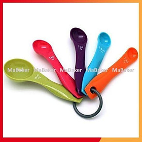 Mua Xả cắt lỗ Bộ 5 muỗng thìa đong nguyên liệu bằng nhựa cao cấp