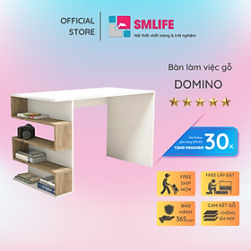 Bàn làm việc, bàn học gỗ hiện đại SMLIFE Domino  | Gỗ MDF dày 17mm chống ẩm | D120xR60xC75cm - Màu