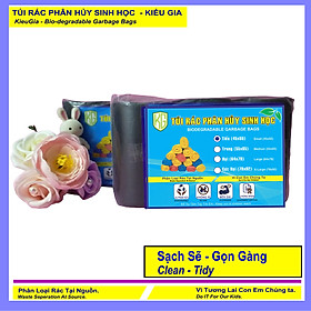 Mua 2 Kí Bao Rác Tự Hủy Sinh Học - Phân Hủy Sinh Học - Dạng Cuộn - 4 Size - MÀU VÀNG/ Set 2 Kilograms Of Bio-degradable Trash Bags - In Rolls - 4 Sizes - COLOR BLACK