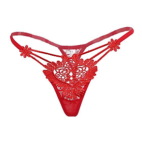 Women Sexy Crotchless Thong Floral Lace Embroidered Underwear G-string Pants