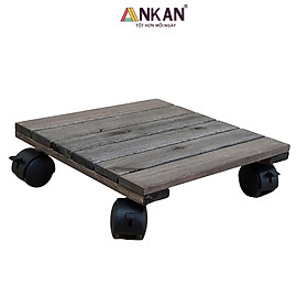 Mua Đế Lót Chậu Cây Có Bánh Xe Thương Hiệu ANKAN  Đế Để Chậu Cây  Mặt Vuông Bằng Gỗ Tràm  Màu Đen Đường Kính 30 Cm  Tải Trọng 80kg - Hàng Xuất Khẩu