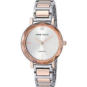 Anne Klein Women's Diamond Dial Bracelet Watch with Faceted Lens