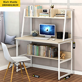 Mua Bàn để máy tính liền kệ sách gầm bàn  bàn làm việc khung sắt sơn tĩnh điện kèm kệ sách thông minh tiện lợi