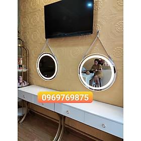Mua Gương Dây Da Liền Đèn Led Cảm Ứng Cao Cấp - Gương Spa - Gương Tiệm Tóc - D40cm  D50cm  D60cm- FULL PHỤ KIỆN