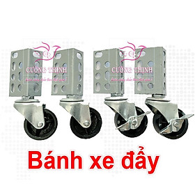 Bánh xe đẩy, kệ sắt v lỗ đa năng, dễ lắp ráp, loại tốt, combo 4 bánh xoay 360độ