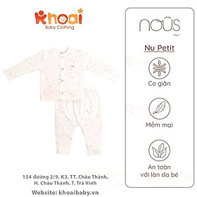 Bộ cài thẳng dài Nous trắng họa tiết ong Newborn