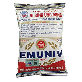 Chế phẩm vi sinh EMUNIV xử lý phế thải nông nghiệp và ủ rác hữu cơ làm phân bón (Gói 200g)