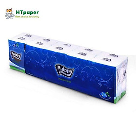 COMBO (5 lốc/ 50 gói) Khăn giấy mini, Khăn giấy bỏ túi Pulppy mềm mại gói 10 tờ x 3 lớp