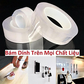  Cuộn băng dính đa năng trong suốt 2 mặt dán trên mọi bề mặt dài 3m