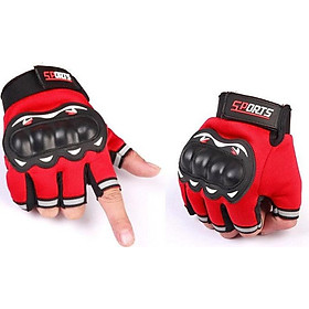 Găng Tay Sports phươt, tập gym, thể thao đa năng Dành Cho Phượt Thủ (Hở Ngón) - Đỏ