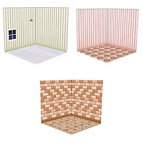3x 1:12 Dollhouse Background Board Display Board for Adults Unisex