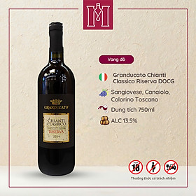 Rượu vang đỏ Ý Granducato Chianti Classico Riserva DOCG 750ml 13.5% by Bersano nhập khẩu - Hàng Chính Hãng