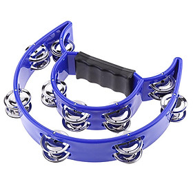 Hand Held Tambourine Double Row Metal  Musical Percussion Toy