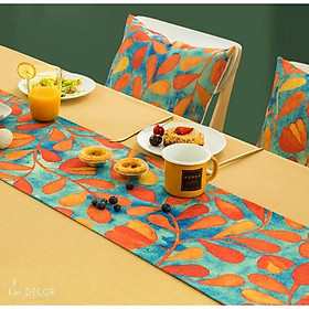 Mua Khăn trải bàn   phủ tủ kệ mẫu lá cam Bắc Âu sang trọng Landecor - TBR449