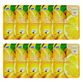 Combo 10 Gói Mặt Nạ Chiết Xuất Chanh 3W Clinic Fresh Lemon Mask Sheet (23ml x 10)