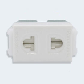 Ổ cắm đơn 2 chấu có màn che