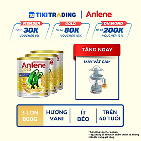 Combo 3 TPBS Anlene Gold hương vani 800g - Tặng máy sấy tóc hoặc máy xay thịt