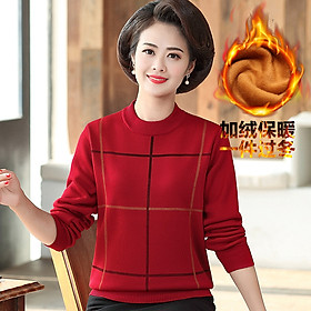 Áo len lót lông dày ấm giản dị cho mẹ al34 - hàng quảng châu cao cấp