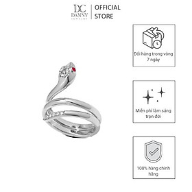 Nhẫn Nữ Danny Jewelry Bạc 925 Biểu Tượng Rắn Mắt Đá Màu Xi Rhodium N0053