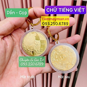 Móc Khóa 12 Con Giáp CON CỌP - DẦN Đồng Xu Phong Thủy May Mắn, Tiền lì xì tết 2023 , NELI