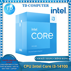 Hình ảnh CPU Intel Core i3 14100 4.7GHz (Socket 1700, 4 Nhân 8 Luồng 12MB 65W) - Hàng chính hãng (NEW BOX)