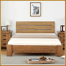 Giường ngủ Juno sofa gỗ sồi màu tự nhiên 210 x 175 x 105cm